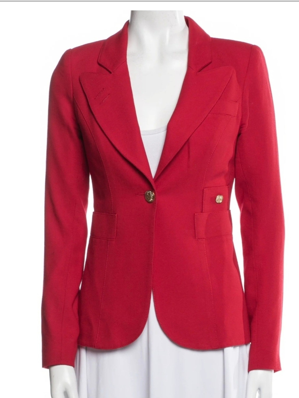Smythe Red Structured Single-Button Blazer